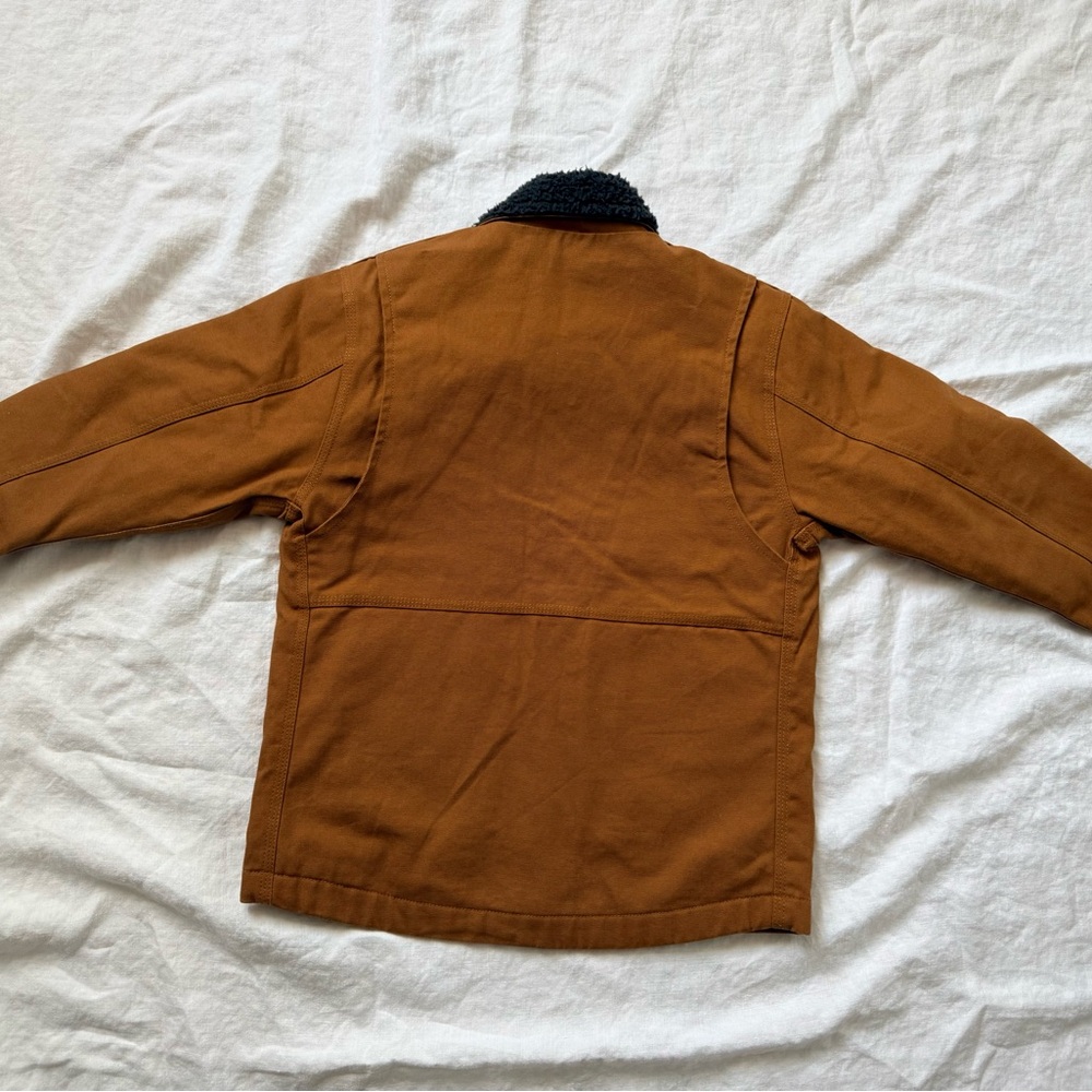 Carhartt Boy's Tan Field Jacket with dark grey Collar - Picture 6 of 7